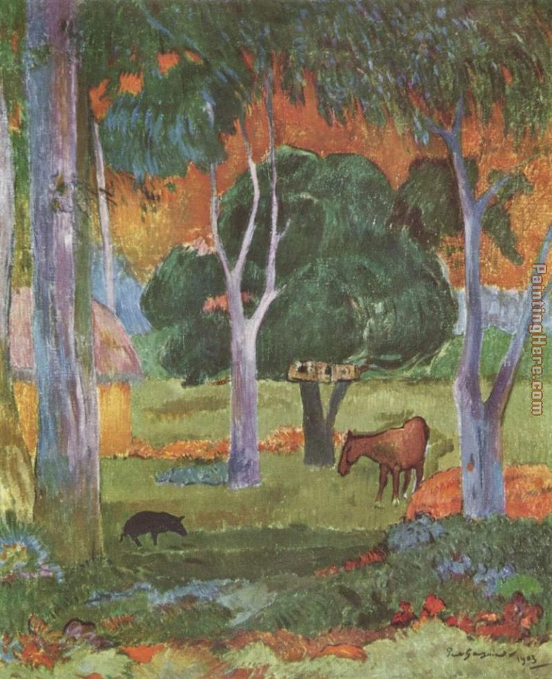 Landscape on La Dominique painting - Paul Gauguin Landscape on La Dominique art painting